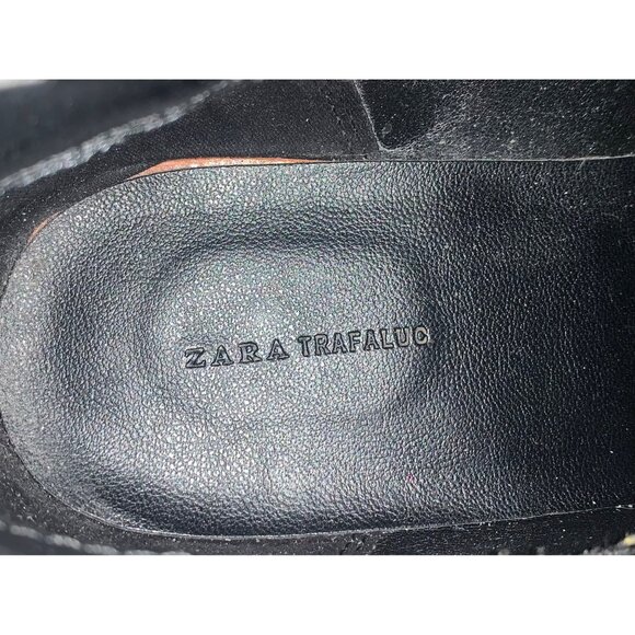 ZARA TRAFALUC Solid Burgundy Patent Leather T-Strap Women's Ankle Boots Size 40 - Picture 10 of 10